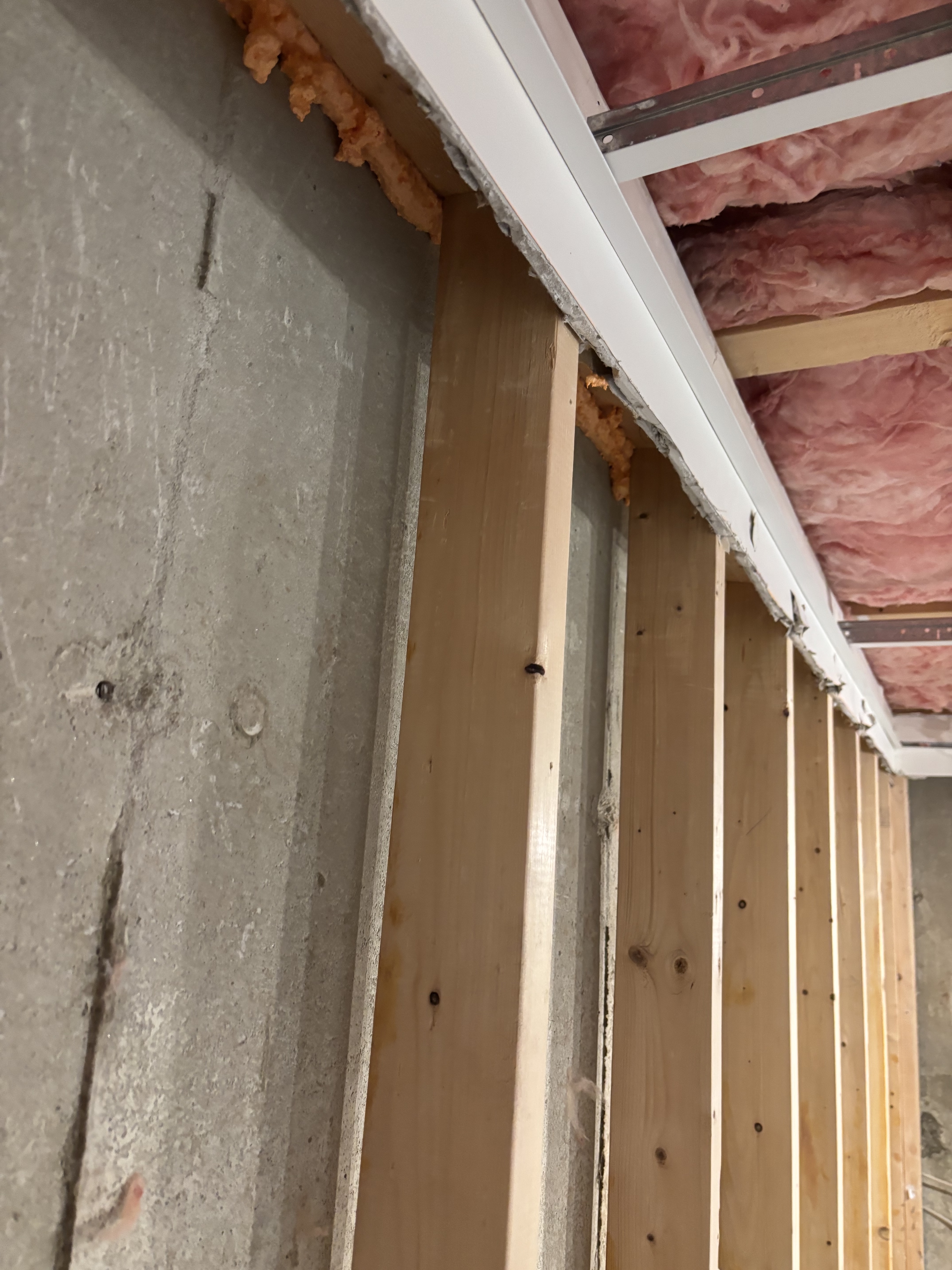 Wall furring and air sealing at rim joist