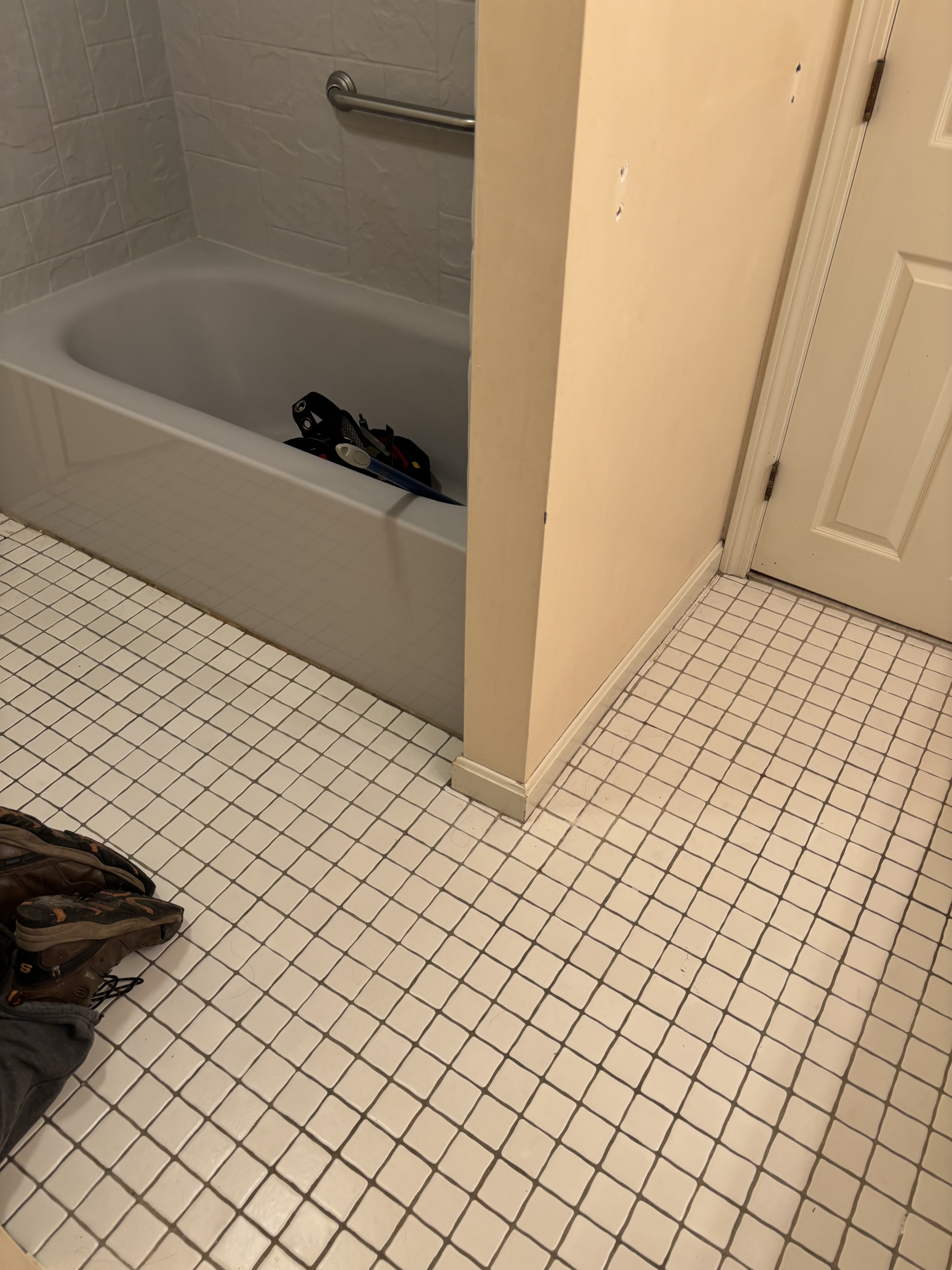 Bathroom before — tub and surround