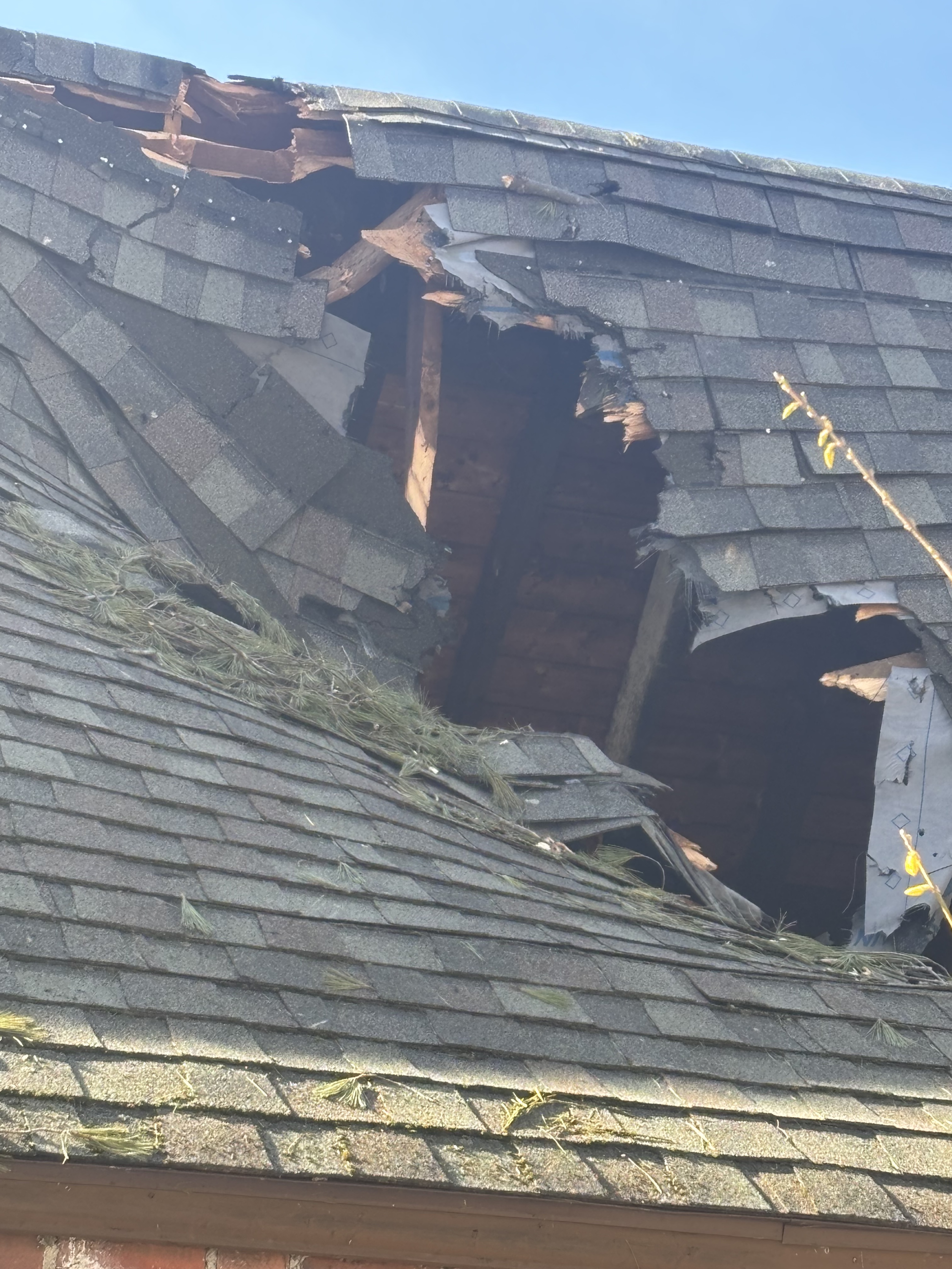 Roof opening close-up before sheathing