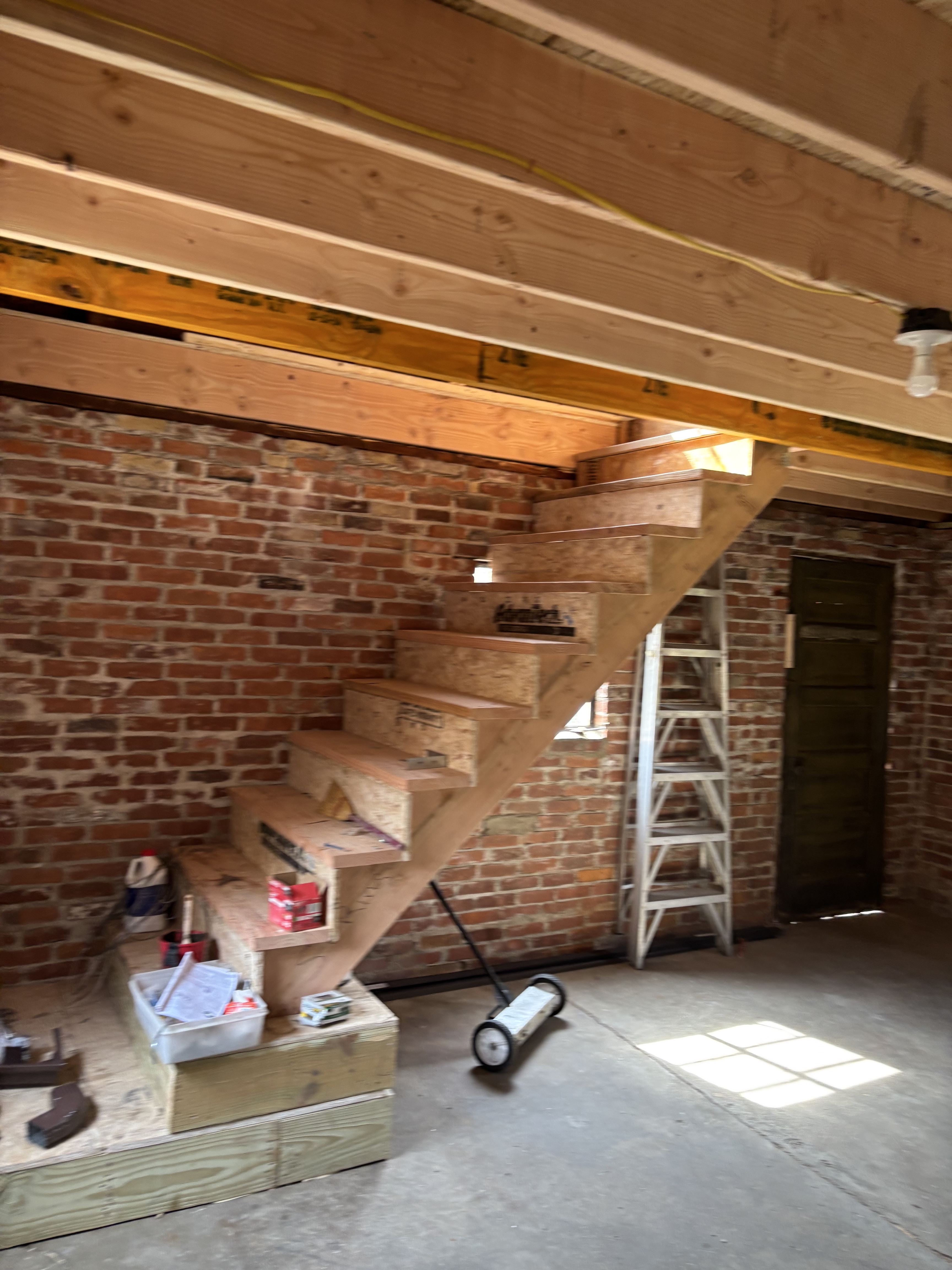 New stair framing and LVL joists